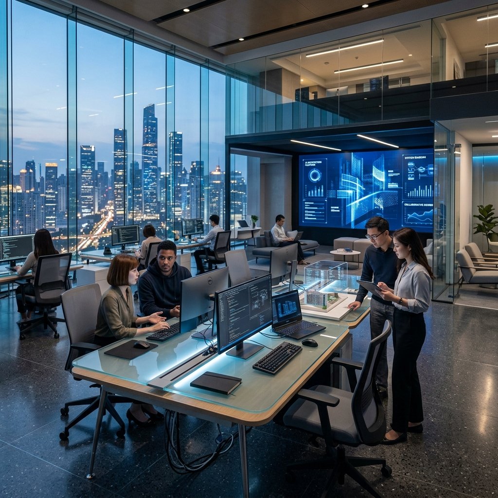 Modern software engineering hub showcasing Achic Tech Solutions architectural precision